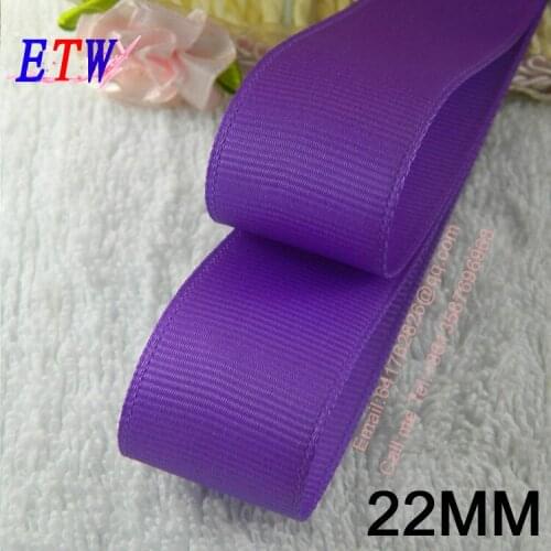 Free shipping 7/8''(22mm) Solid Grosgrain Ribbon 20 yards/lot purple Color new color DIY hairbows gift package