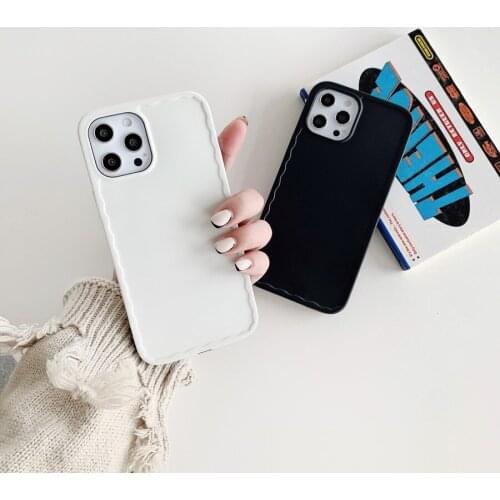 Pure Black White Color Rubber Phone Case Shell For iPhone 12 Pro Max 11 7 8 Plus X XR XS Max SE2020 Shockproof Soft Rubber Cover