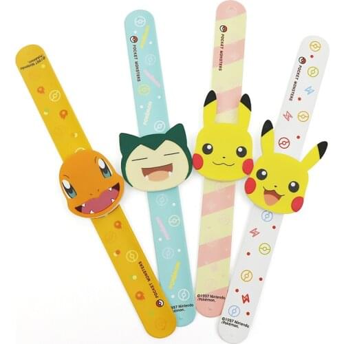 Pokemon Cartoons Pikachu Charizard Kabimon Childrens Silicone Watch lovely Snap ring led electronic watch boy girl Watch toy