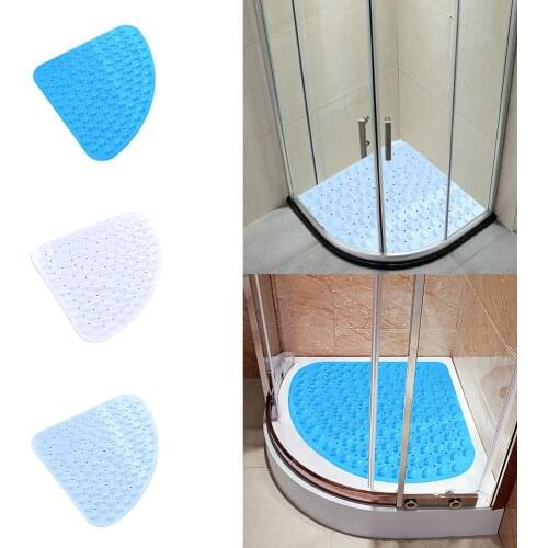 1Pc Anti Slip Mat For Shower Hotel Toilet Fan-Shaped Antiskid Mats Triangle Bath Mat Drain Kitchen WC Bathroom Accessories