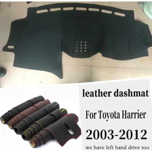 For Toyota Harrier 2003 2012 2011 2010 2009 2008 Leather Dashmat Dashboard Cover Pad Dash Mat Carpet Car Styling Accessories RHD