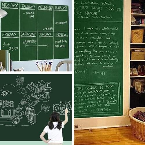 Creative 45*100cm Chalk Board Wall Sticker Blackboard Decal Stick Draw Chalkboard Learning Office Notice School Supply