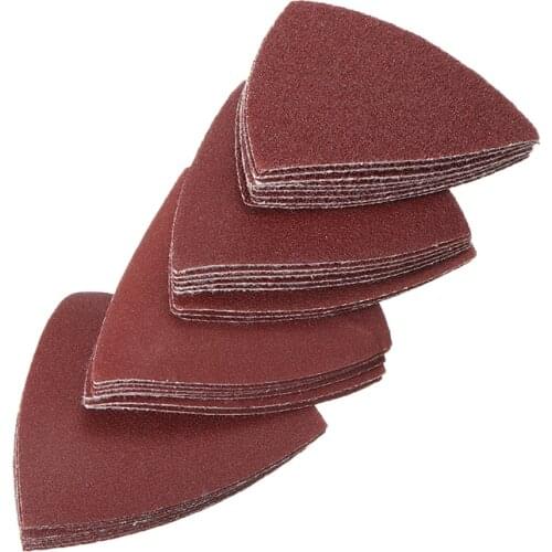 32pcs Triangular Sandpaper Assorted 60/120/180/240 Grit Sand Paper Fit 3-1/8 Inch Oscillating Multi Tool Sanding Pad