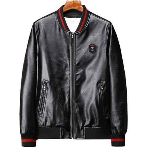 2019 New High Quality Man Jackets PU Leather Slim Fit Causal Fashion Gentleman Men Jacket Brand Clothes Coat