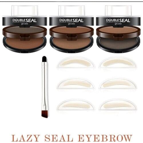 Eyebrow Shadow Set Eyebrow Powder Seal Waterproof Eyebrow Stamp Natural Shape Brow Stamp Powder Quick Makeup Kit Set