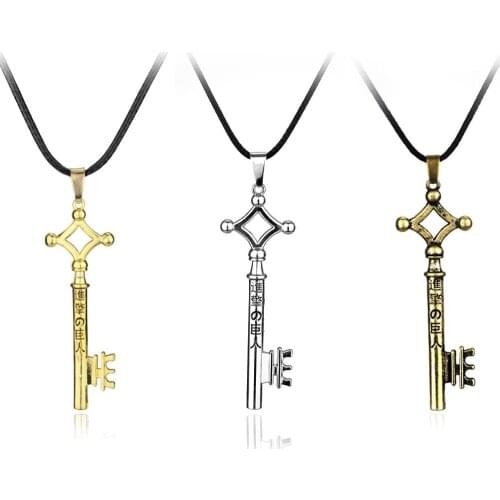 3 Pcs Atack On Titan Necklace Trendy Japanese Anime Necklace Key Pendant Necklace Jewelry Jewelry Accessories Party Jewelry Gift