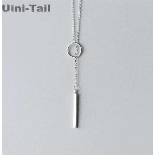 New 925 Sterling Silver Necklace Simple Long Personality European and American Temperament Wild Sweater Round Necklaces