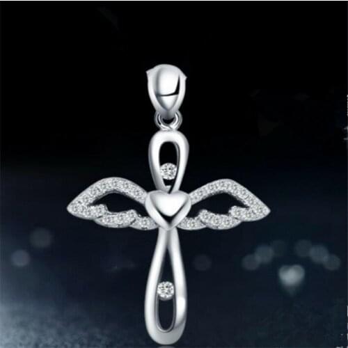 Necklace Sweet Cross Wings Pendant Choker Jewelry Women Angel Wings Chain Party Wedding Gifts