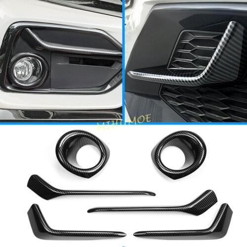 Front Rear Fog Light Cover Ring Bumper Garnish Trims For 2020 2021 Honda Civic Hatchback