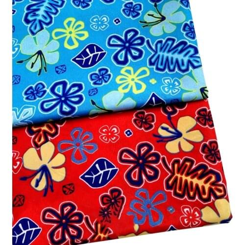 Peach Skin Floral Fabric Polyester Hawaii Fabric Cheap And Thin For Mens Beach Shorts In Summer W52