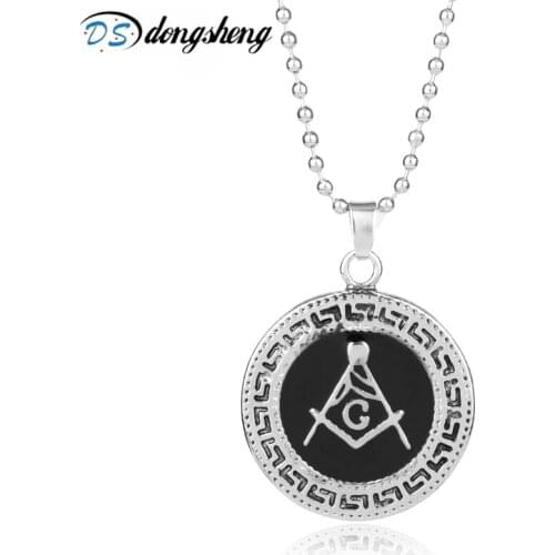 Dongsheng Free-Mason Freemasonry Symbol Masonic Charm Pendants Necklace Vintage Jewelry Necklace Women Men Gift -30