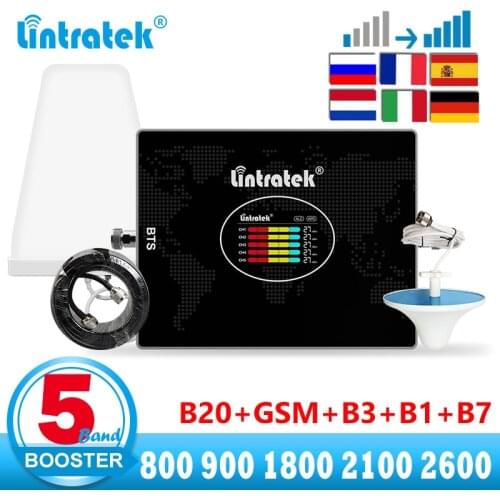 Five Band Cellular amplifier B20 B7 GSM 3g 4g LTE Signal Booster Repeater 800 900 1800 2100 2600 B7 Amplifier UMTS DCS WCDMA B3