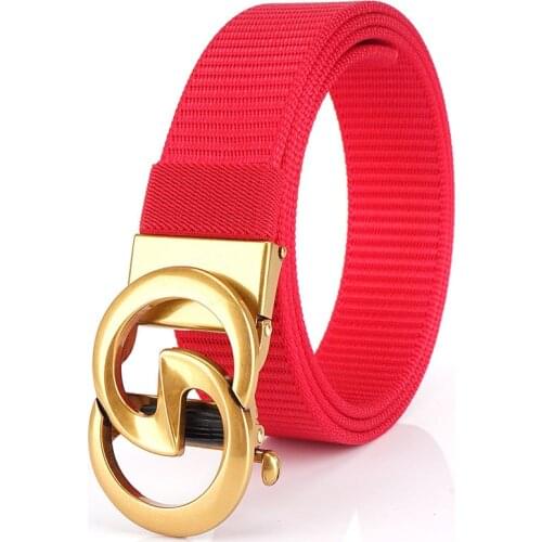 Casual Outdoor Toothless Automatic Buckle Canvas Belt Mens Business Woven Belt Female Wild Personality Jeans Belt Belt Width