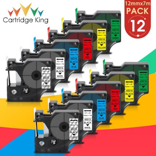 12PK Mixed Set 6/9/12mm for DYMO D1 Tape 45013 40913 43613 45010 45016 45017 45018 Label Tape for DYMO Printer LabelManager 160