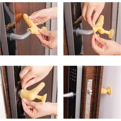 Door Handle Stopper Anti-collision Pad Protection Wall Baby Safety Silicone for Door Stopper Kids Protection Furniture Hardware