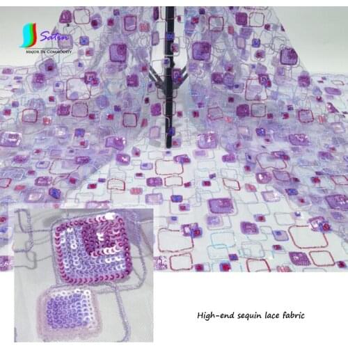 Wedding Dress Womens Clothing Delicate Pink Black Gold Blue Yellow Ripstop Sequin Beading Embroidery Tulle Fabric S0309L