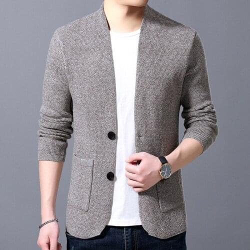 Sweater Men High Quality Cardigan Men Autumn Knitted Cotton Wool Sweater Coats Fashion Slim Fit Pull Homme Knitwear Sweater