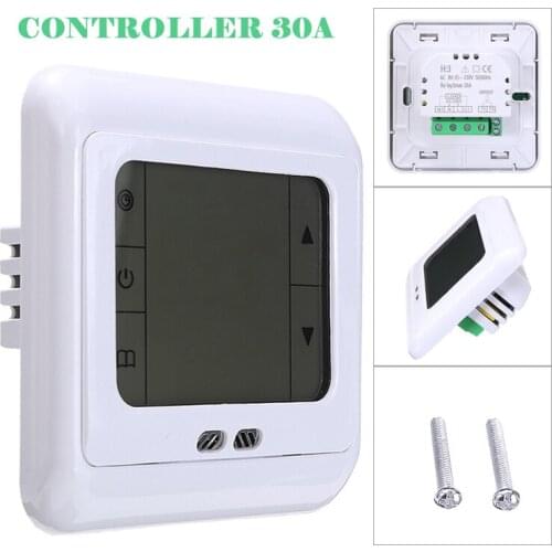 3600W Home Electric Heating Thermostat LCD Data Display Touching Screen For Home Room Underfloor Heating Temperature Control