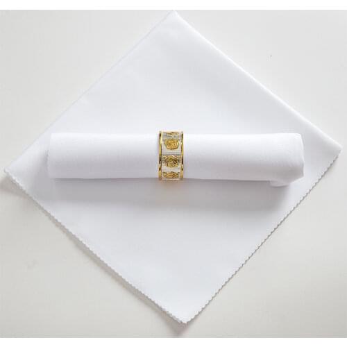 Solid Color White Wedding Table Cloth Napkins Recycled Textile Napkins Polyester Restaurant Handkerchie Eco-Friendly 48cm Square