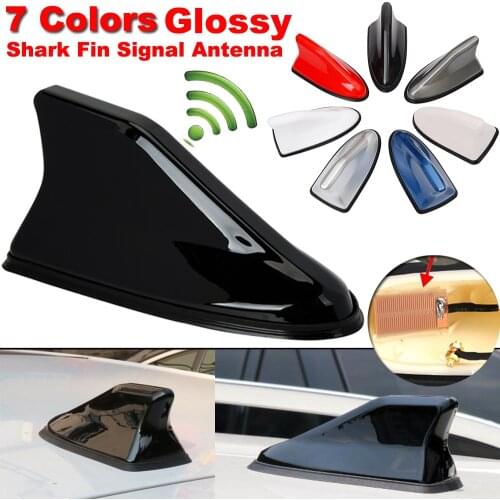 Universal Fit Upgraded Signal Amplifier Gloss Car Shark Fin Antenna Waterproof Styling Auto Roof FM/AM Radio Aerial Replacement