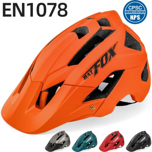 BATFOX Cycling Helmet Bike MTB Bicycle Helmet 2021 New Orange Men Women Mountain Road Bike Integrally Molded Sport Helmets