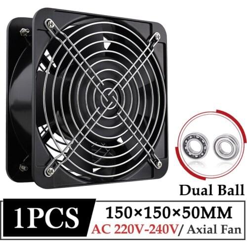 1Pcs Gdstime AC 220V 240V Fan 150mm 150x150x50mm Ball Industrial Cabinet Cooler Fan 15cm Large Air Volume Warehouse Radiator Fan