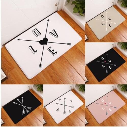 Entrance Waterproof Door Mat Geometry Love Arrow Kitchen Rugs Bedroom Carpets Decorative Stair Mats Home Decor Crafts
