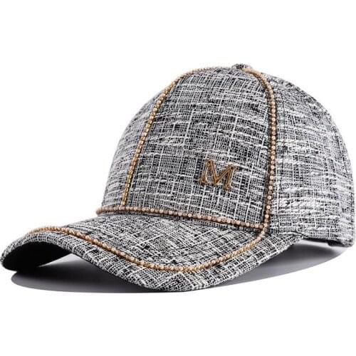 2021 Spring and Summer Pearl Rhinestone Letters Womens Baseball Cap High Quality Fashion Sun Visor Hat For Men