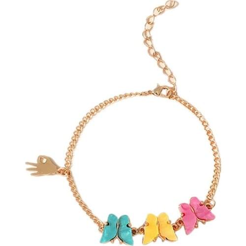 2020 New Sweet Cute Butterfly Bracelets for Women Gold Color Chain Bracelet Fashion Wedding Jewelry Gift for Women