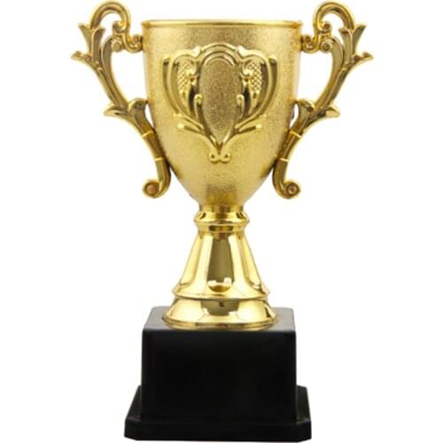 1PC 14.3cm Plastic Trophy Kids Sports Competitions Award Toy with Base for School Kindergarten