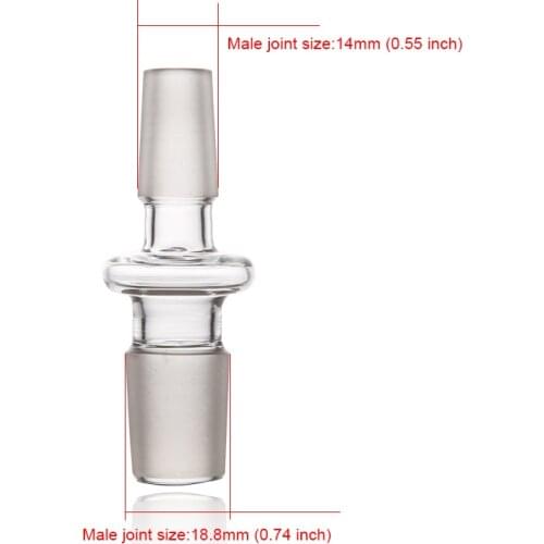 1Pc Glass Shisha Adapter 14mm Dia And 18.8mm Male Connector Hookah Connection Bowl Adapter Chicha Narguile Head