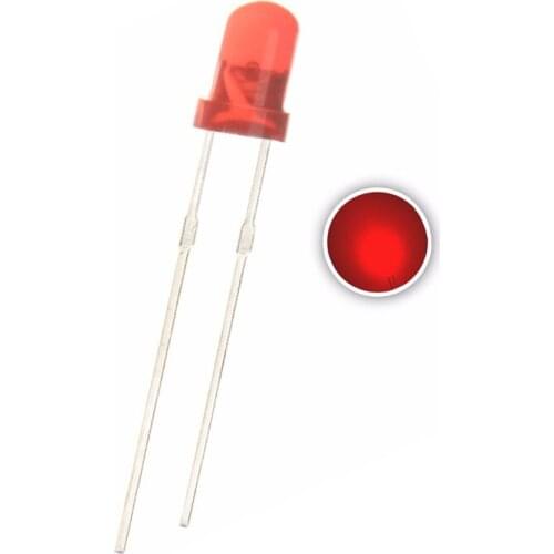 100pcs 3mm Red Color Diffused LED Round DIP 3 mm DC 2V 20mA LED Lamp Free shipping