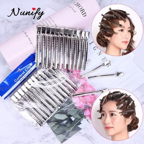 Nunify 12Pcs Holding Hair Styling Section Clip Hair Clip Duck Mouth Salon Hairdressing Clips Flat Accessories Hair Cutting Tools