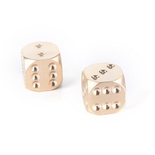 13mm Gold Brass Solid Dice Manual Grinding Bar Creative Dice Toys Game Entertainment Accessories 1 Pc