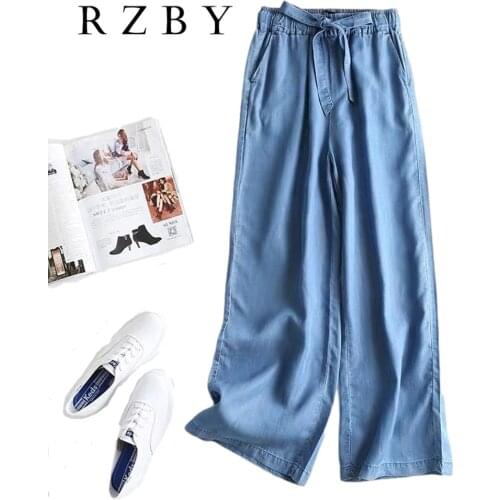 2021 Women Denim Pants Vintage High Waist Fashion Summer wide leg Cowboy Jeans Autunm Straight Cotton Jeans Trousers RZBY352