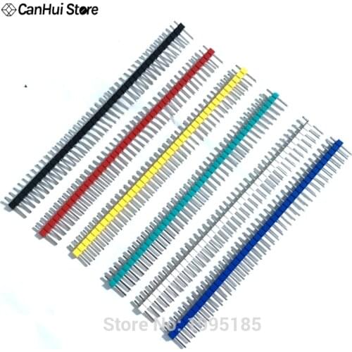 30pcs Pin Connector Male 2.54mm Pitch Pin Header Strip Single Row 40 pin Connector Kit for PCB board (6 Colors Each 5pcs)