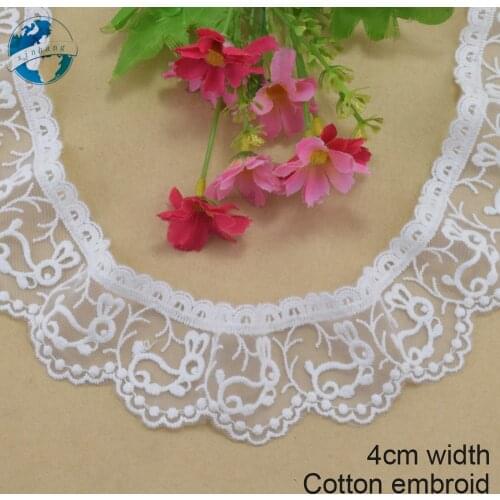 4cm width cotton Embroid sewing ribbon guipure lace trim or fabric warp knitting DIY Garment Accessories wedding lace#2935