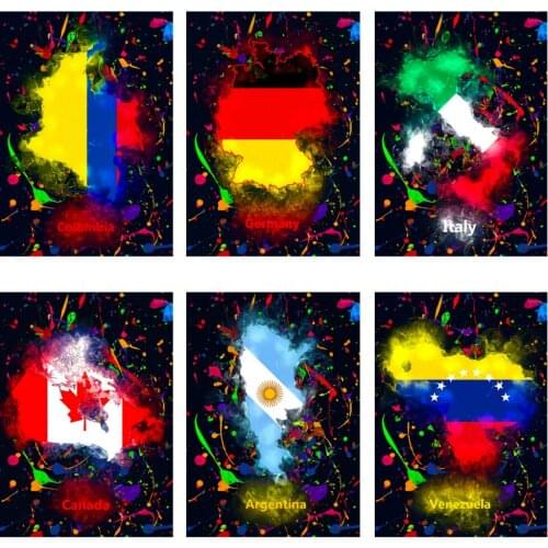 5D DIY Diamond Painting World Cup Football USA Brazil National Map Flag Full Square Diamond Embroidery Mosaic Home Decoration