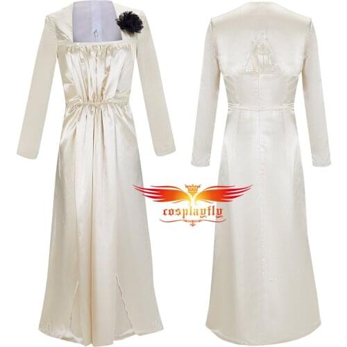 Anime Film Village Dimitrescu Cosplay Costume Women Ivory Gown Fancy Dress Square Collar Bridesmaid Dress Night-Robe Halloween
