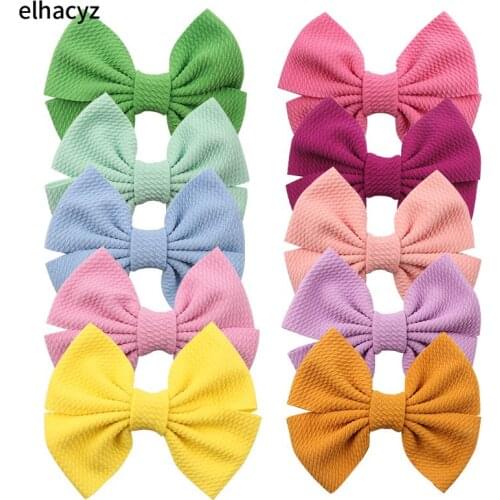 10pcs/lot Spring 5'' Large Waffle Hair Bows For Kids Headband Hair Clip/ Without Clip DIY Women Girls Hair Accessories