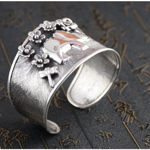 Deer king S925 sterling silver bracelet jewelry wholesale silver jewelry handmade Chiang Mai Thailand new female
