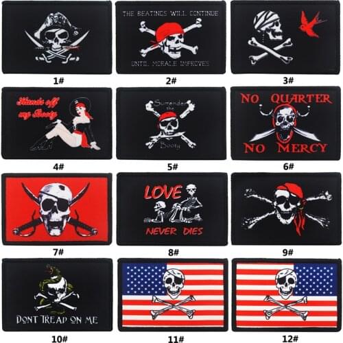 Digital Gimmick Pirate Banner Cloth Label Do Not Step On My US Flag Tactical Morale Chapter Backpack With Supplies Stickers