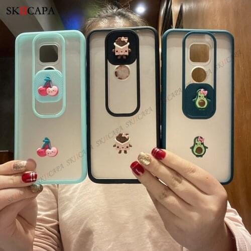 For Moto G9 Play E7 Plus Case Cover 3D DIY Fruit cartoon Phone Case For Moto G9 Cute Slide Camera Lens Protective Cases