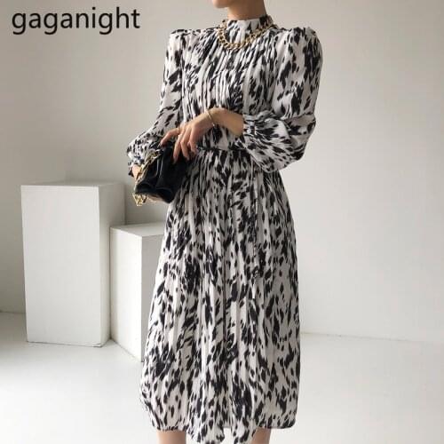 Gaganight Vintage Women Ruched Maxi Dress Long Sleeve O Neck Fashion Office Lady Elegant Bodycon Vestidos 2021 New Party Dress