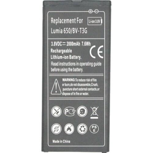 ITopZea 1x 2000mAh / 7.6Wh BV-T3G / BVT3G / BV T3G Replacement Battery For Microsoft Nokia lumia 650 RM-1154