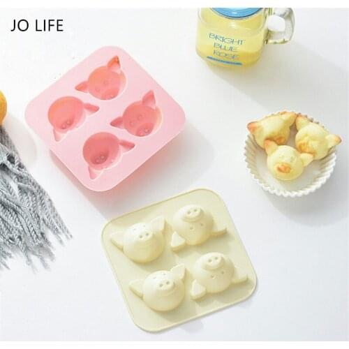 JO LIFE Cute Piggy Silicone Cake Decoration Tool Puff Mold Cartoon Animal Children Pudding Jelly Mould
