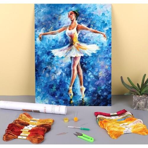 Oil Painting Style Bravo Pre-Printed 11CT Cross Stitch Patterns DIY Embroidery DMC Threads Hobby Knitting Painting Design