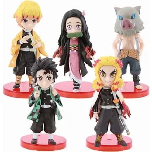 Demon Slayer Blade Nidou My Wife Zenizu Tanjiro Anjuju Inosuke Q Version 5 Pocket Figures Ornaments