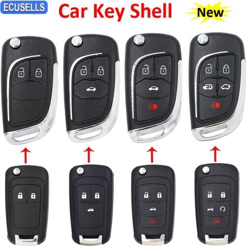 2/3/4/5B Remote Car Key Shell For Opel Vauxhall Insignia Astra Mokka For Chevrolet Spark Sonic Cruze Camaro Malibu Equinox Volt