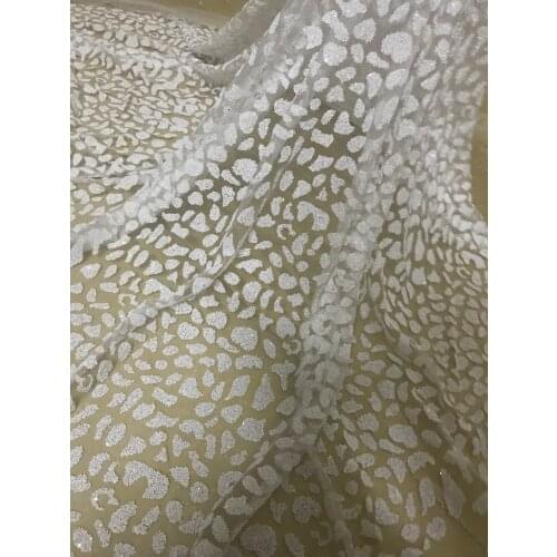 High quality African French net tulle Lace Fabric SYJ-633 for party Hot selling glued glitter sequins lace fabric